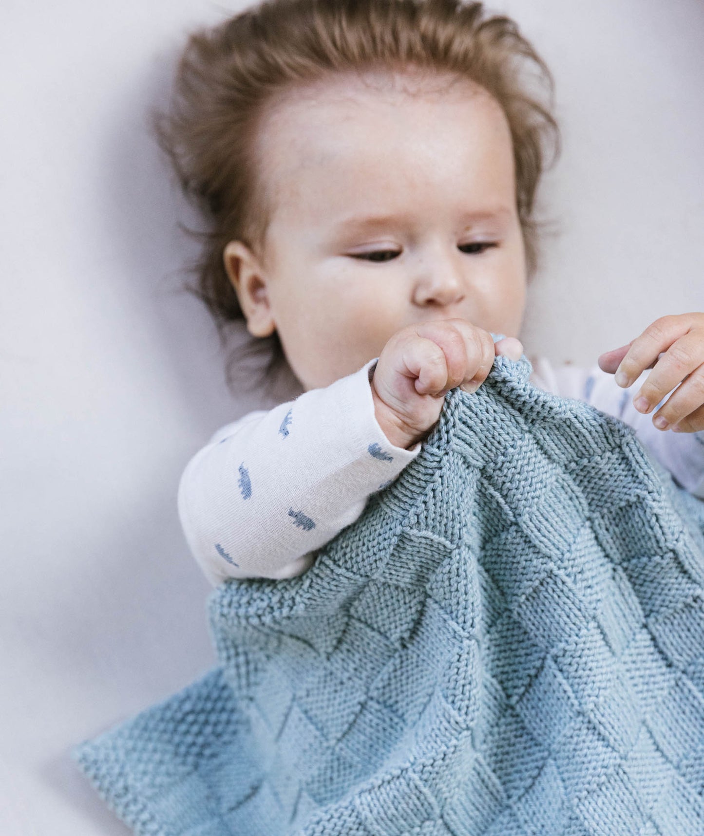 Block Stitch Baby Blanket Using Berroco Pima 100