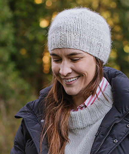 Double-Quick Marled Beanie Using Rowan Kid Classic