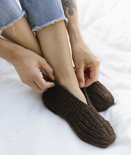 Family Slippers Using Brooklyn Tweed Quarry