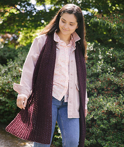 Ribbed Lace Scarf Using Rowan Alpaca Classic