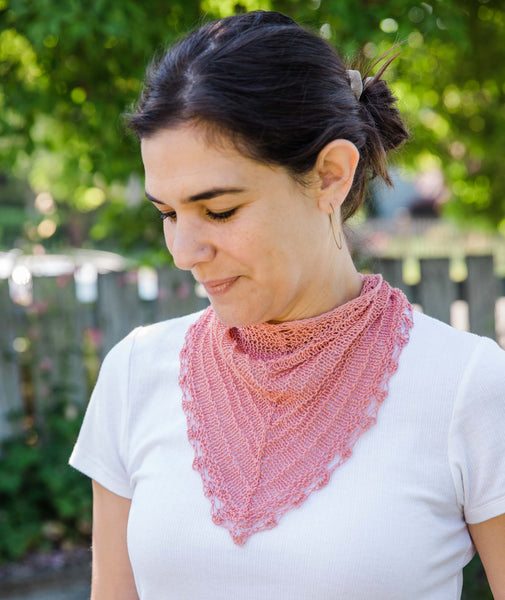 Seashore Kerchief Using Lang Crealino – Churchmouse Yarns & Teas