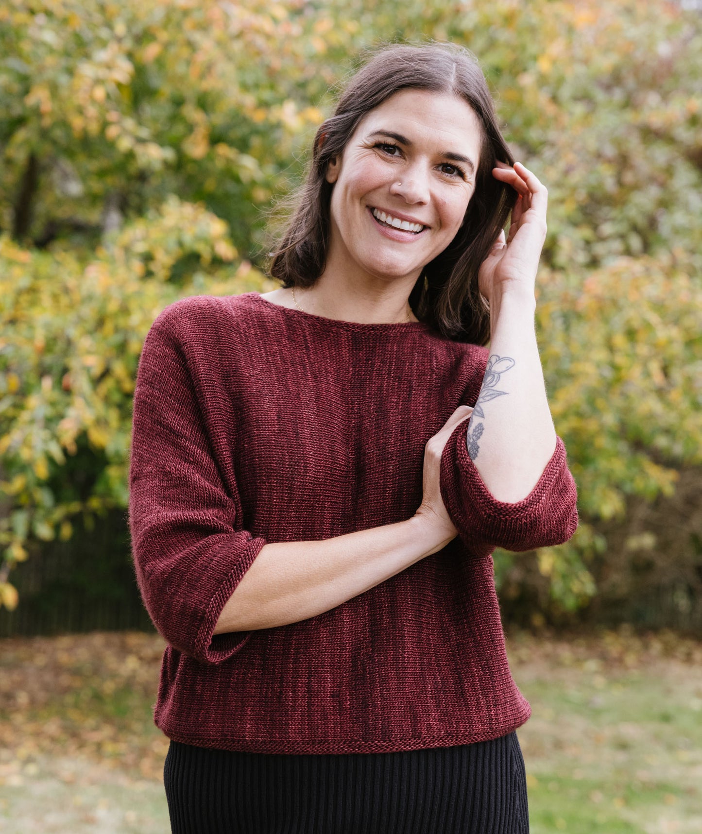 Sideways Tee with Optional Sleeves Using Madelinetosh Tosh Merino Light