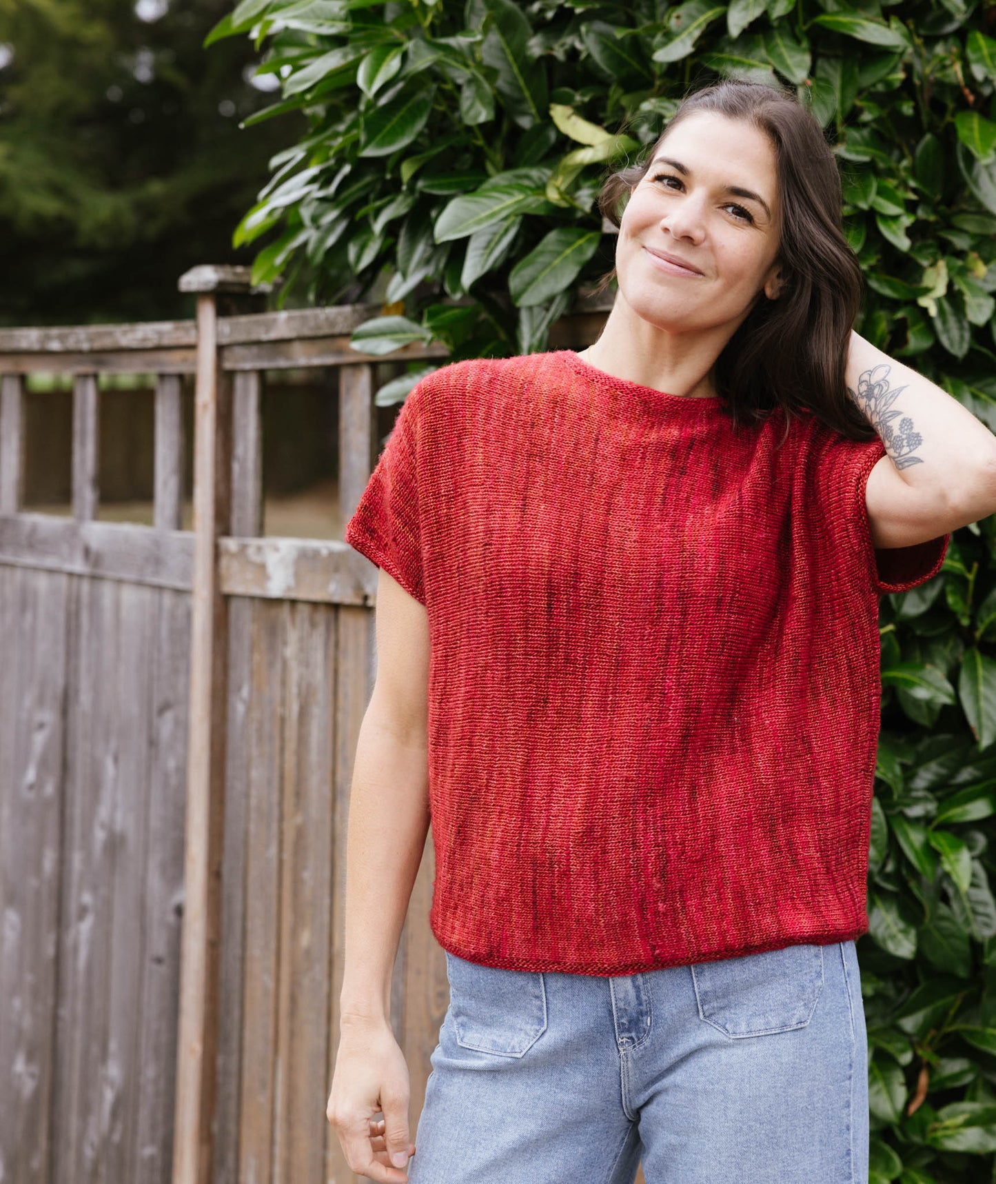 Sideways Tee with Optional Sleeves Using Madelinetosh Tosh Merino Light