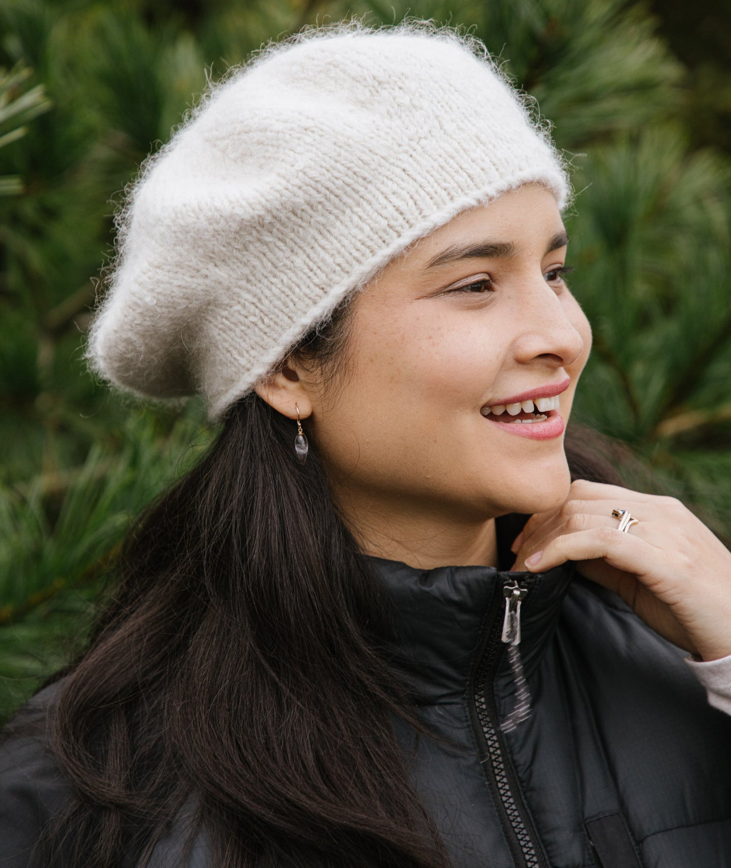 Studio Beret Using Blue Sky Fibers Brushed Suri