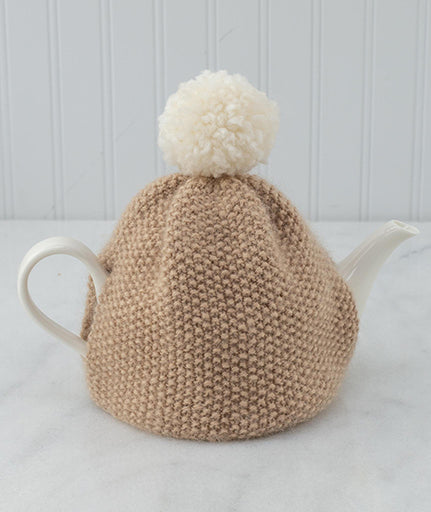 Seed Stitch Pompom Tea Cozy Using Rowan Kid Classic