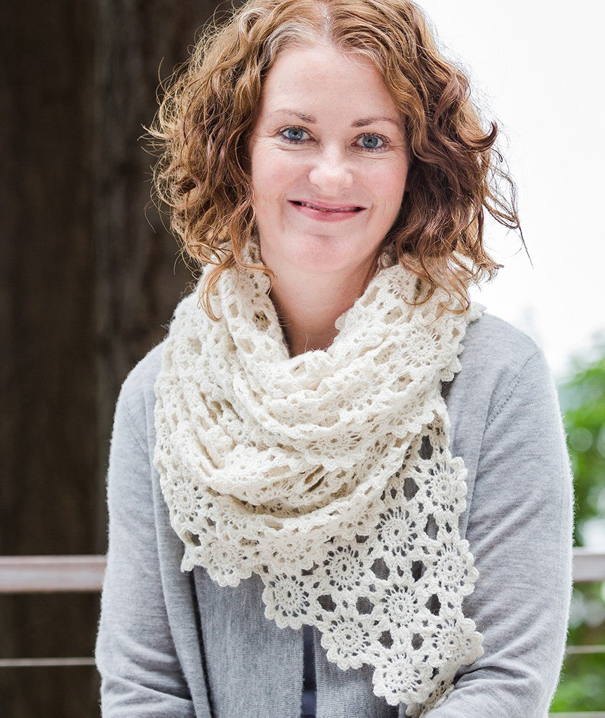 Handmade Crocheted White Floral orders Shawl