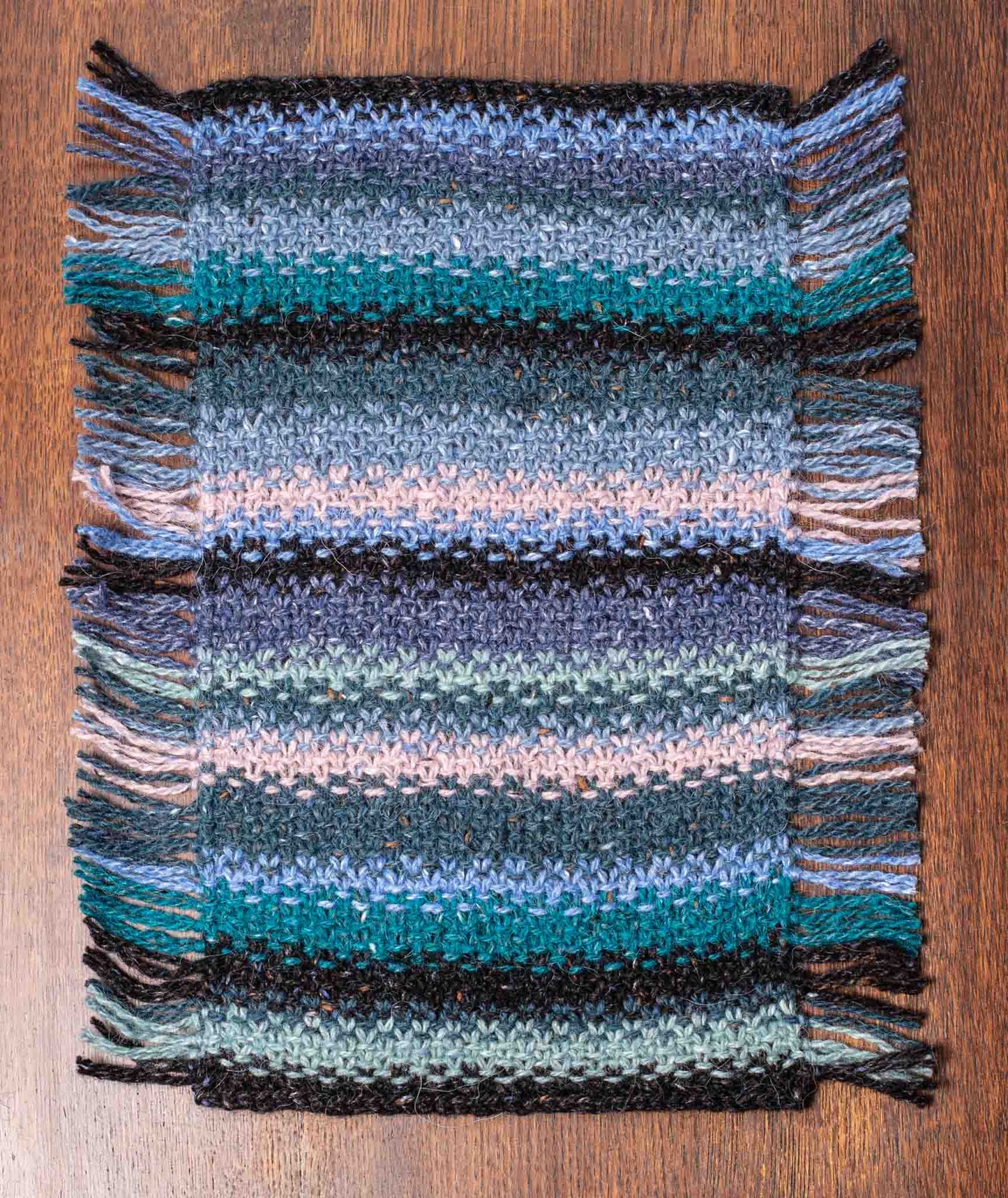 Striped Linen Stitch Wrap Using Rowan Felted Tweed