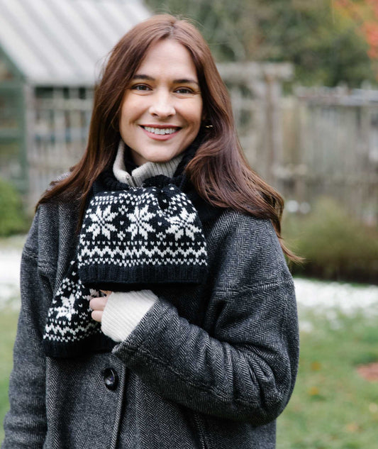 Snowflake Hat & Muffler Using Brooklyn Tweed Arbor