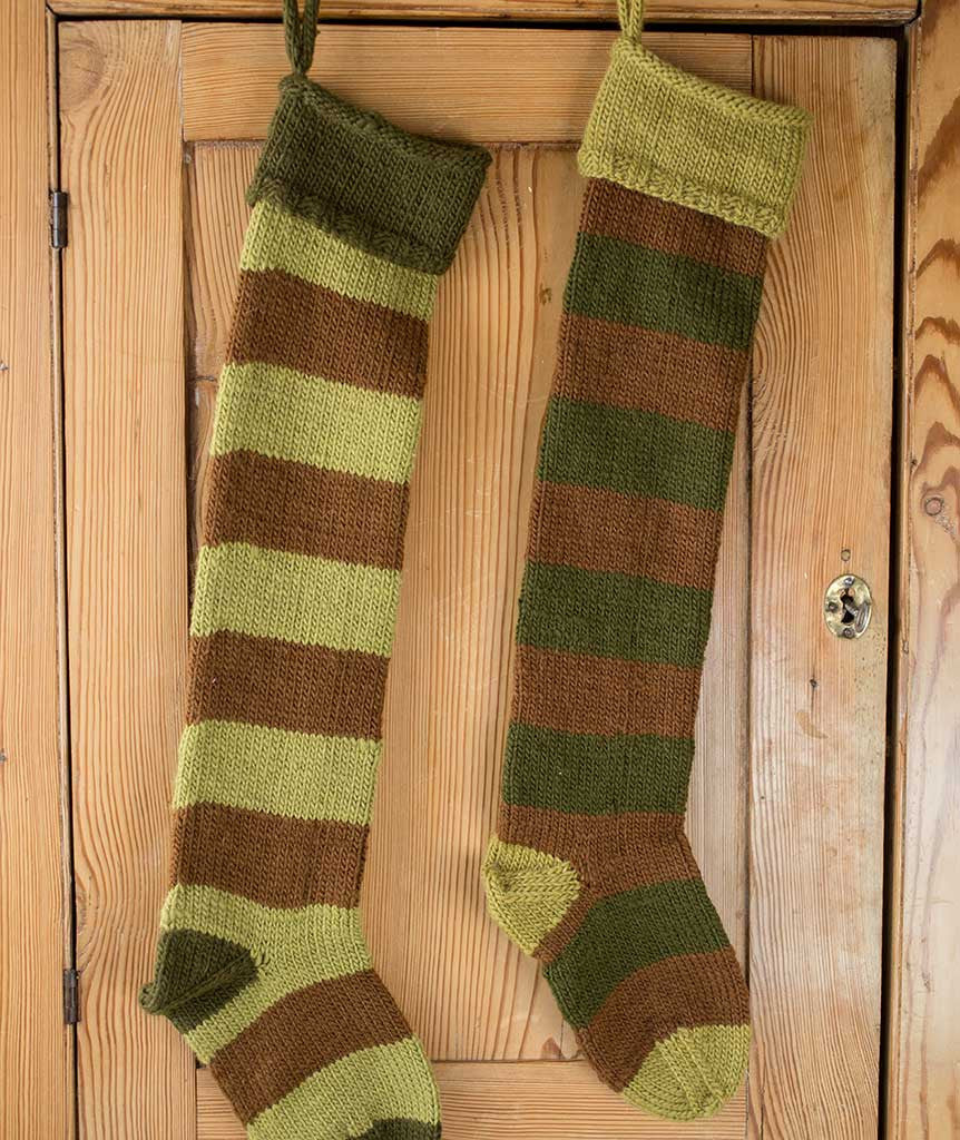 More Basic Christmas Stockings Using Brown Sheep Lamb's Pride Worsted