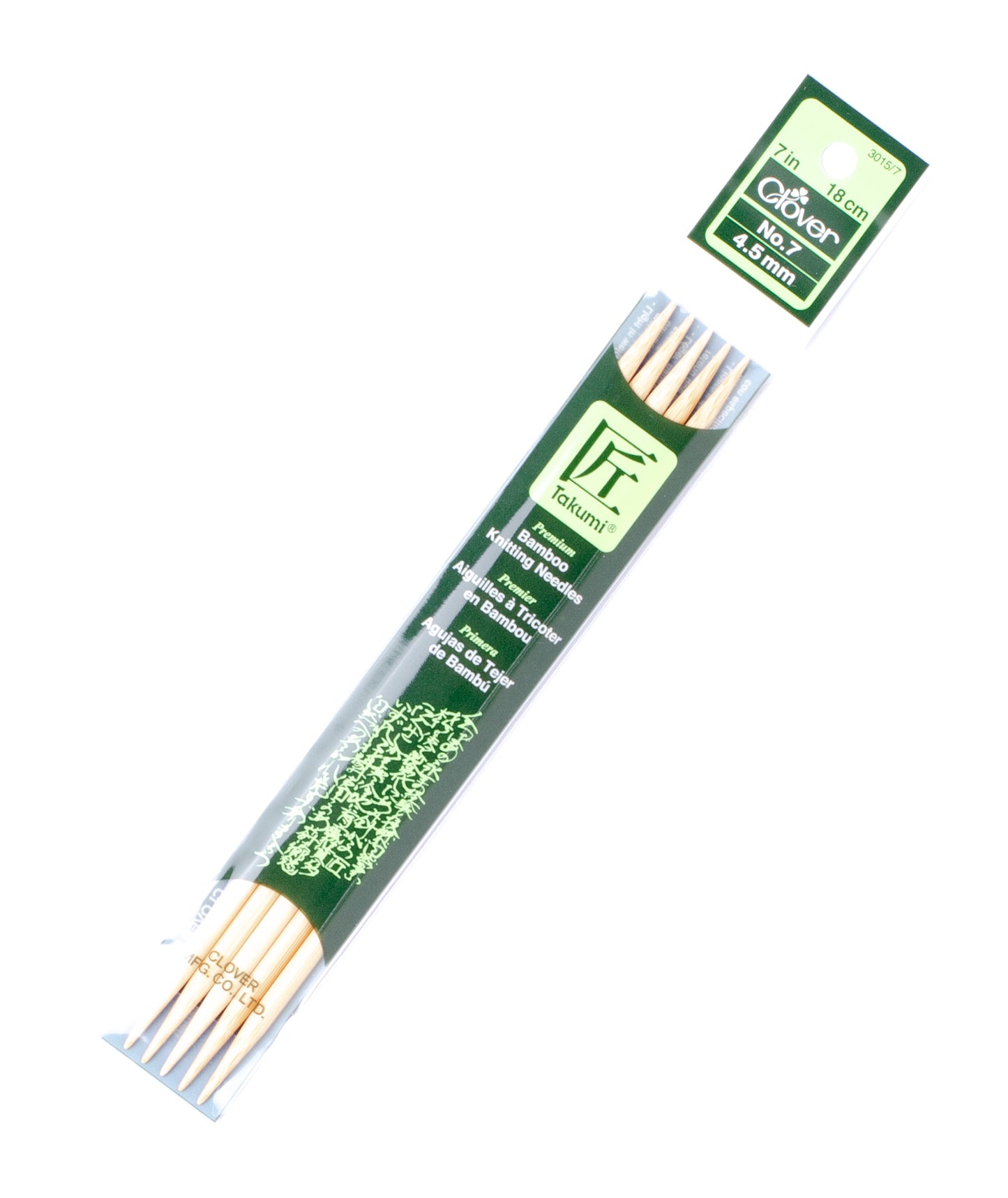 Clover Bamboo Double Point Needles - 7"