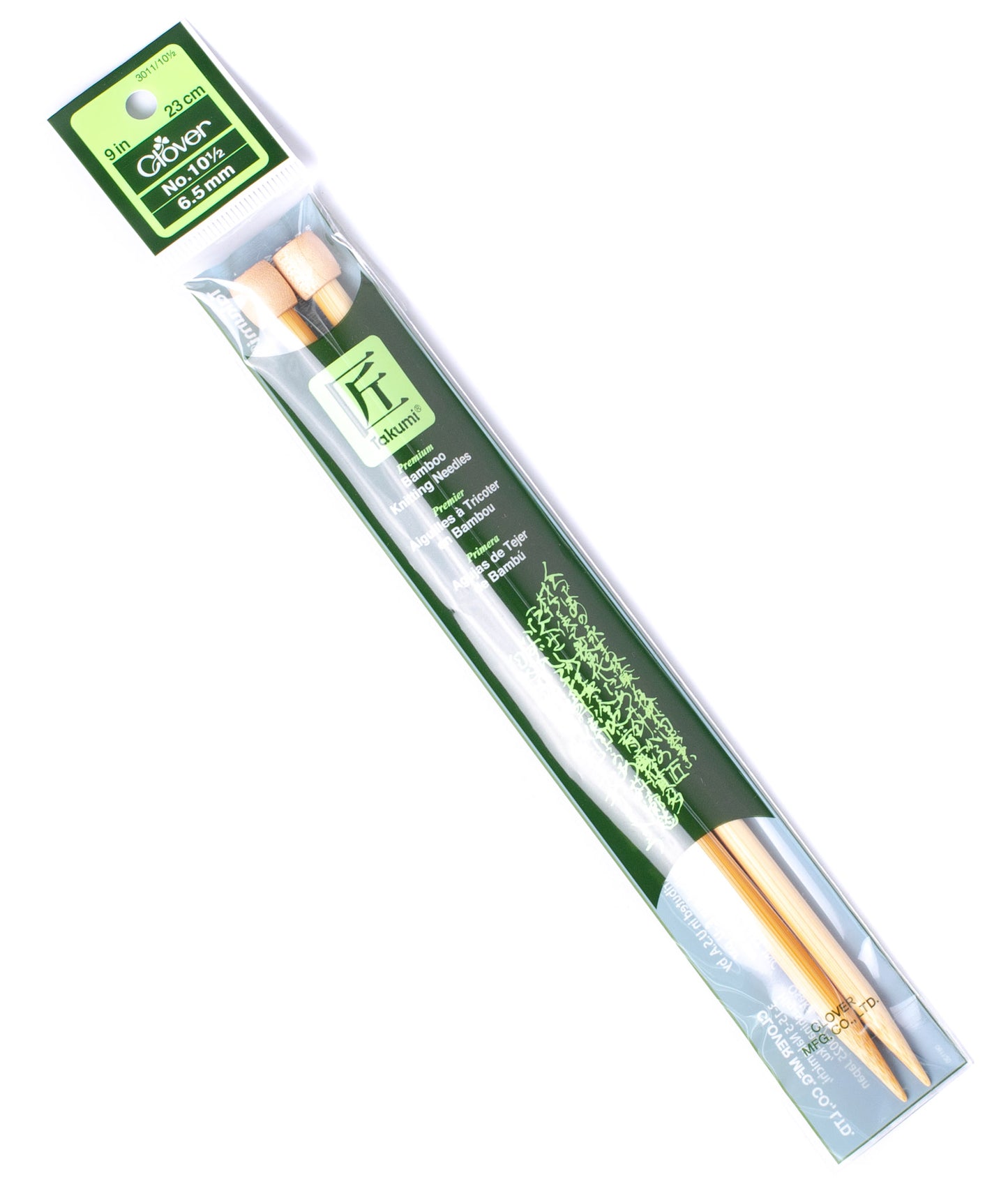 Clover Bamboo Single Point Needles - 9"