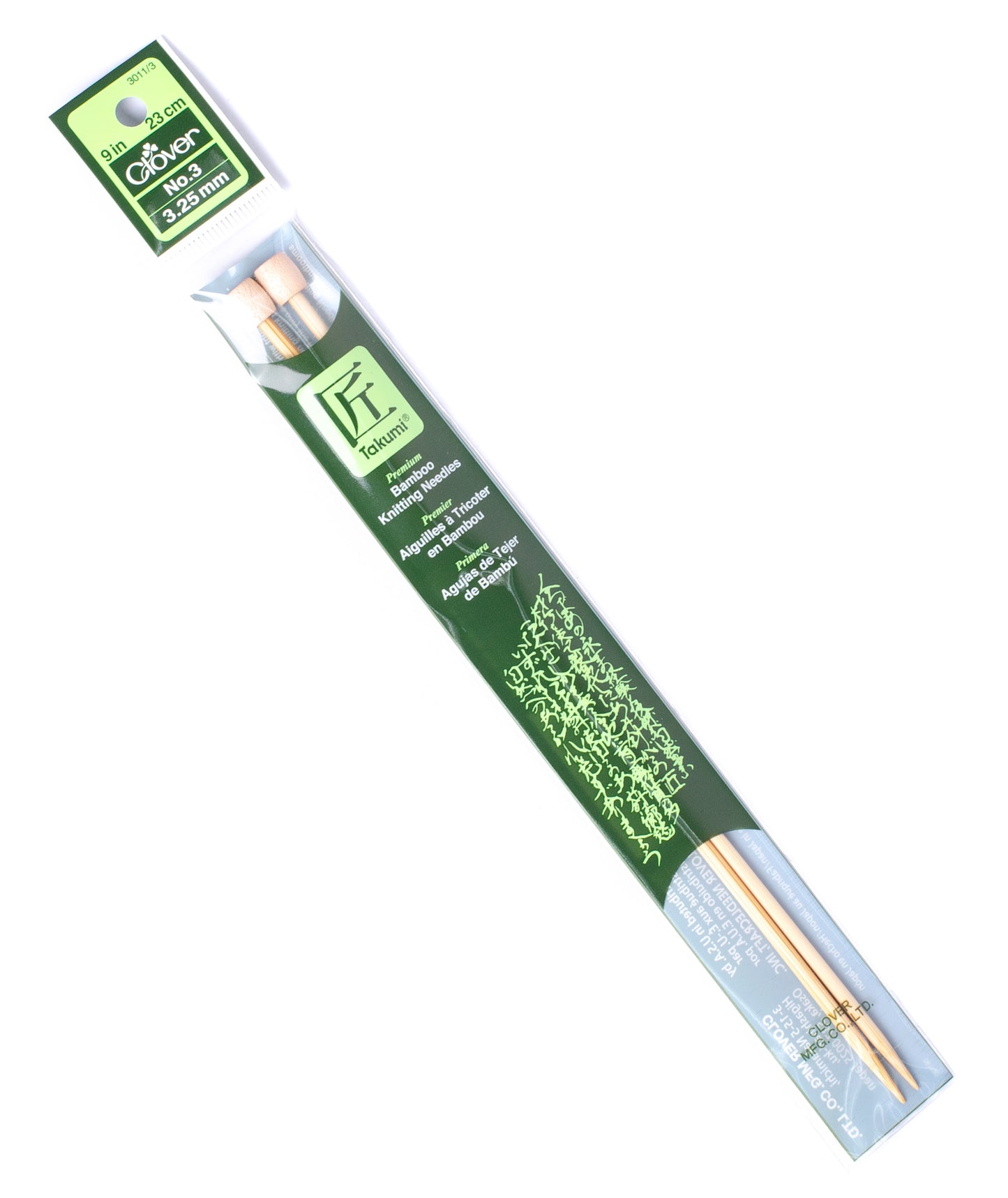 Clover Bamboo Single Point Needles - 9"