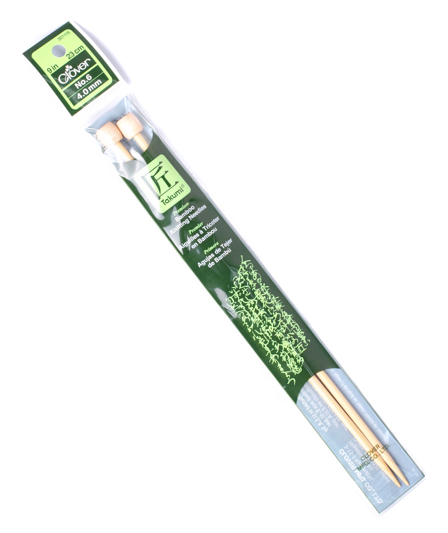 Clover Bamboo Single Point Needles - 9"