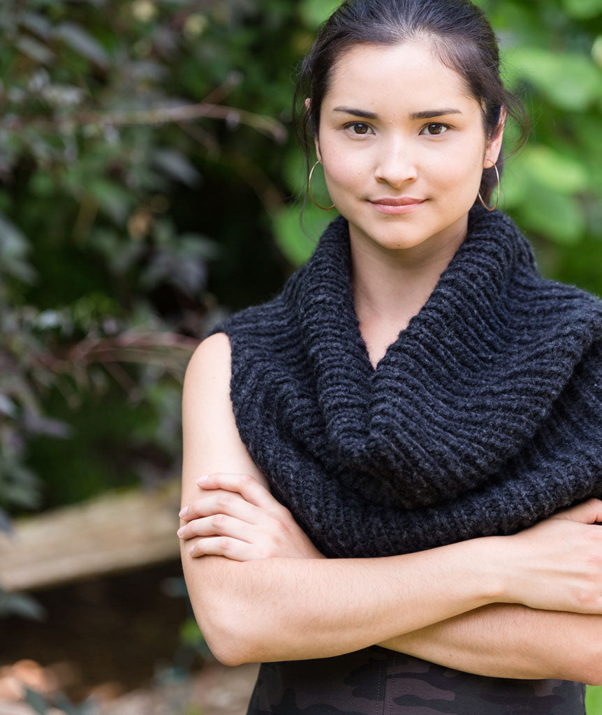 Half & Half Cowl Using Rowan Brushed Fleece