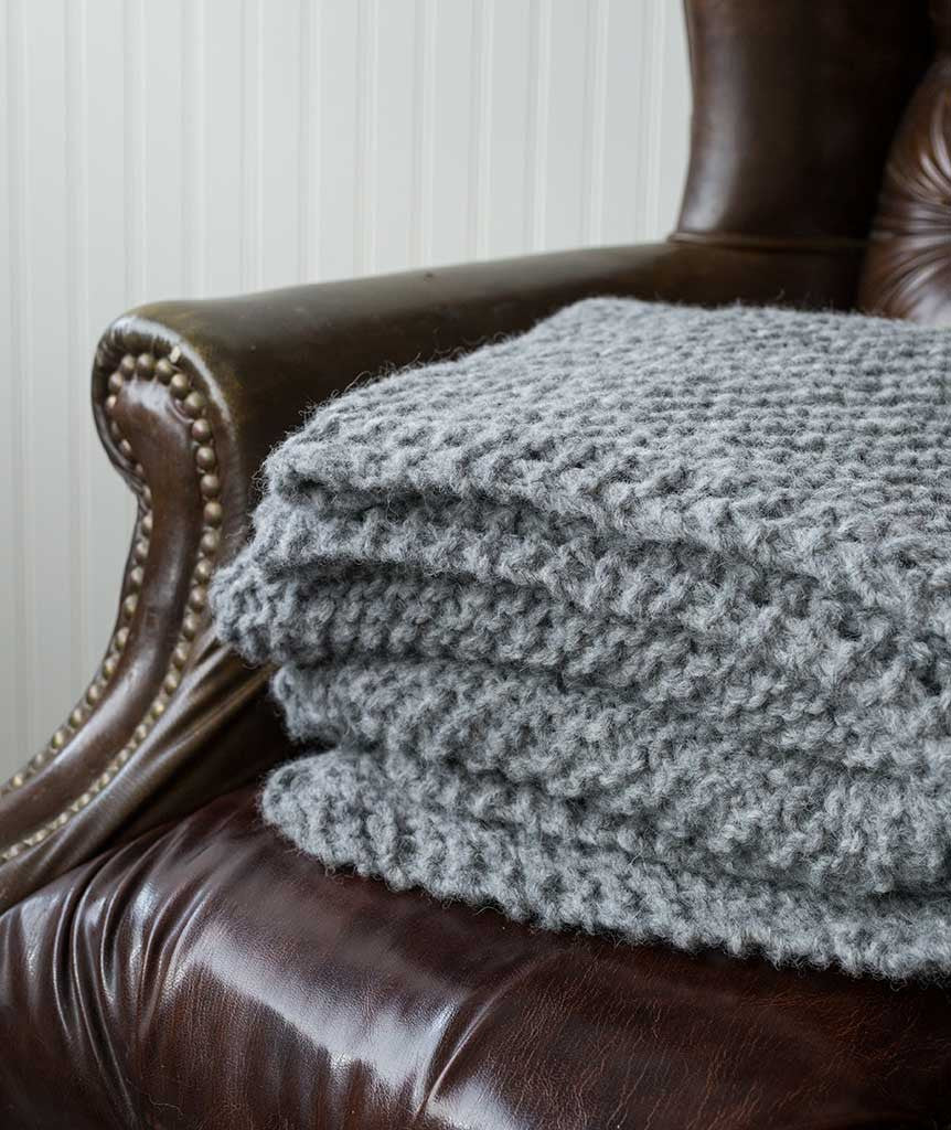 Picot-Edge Mohair Throw & Afghan Using Rowan Brushed Fleece