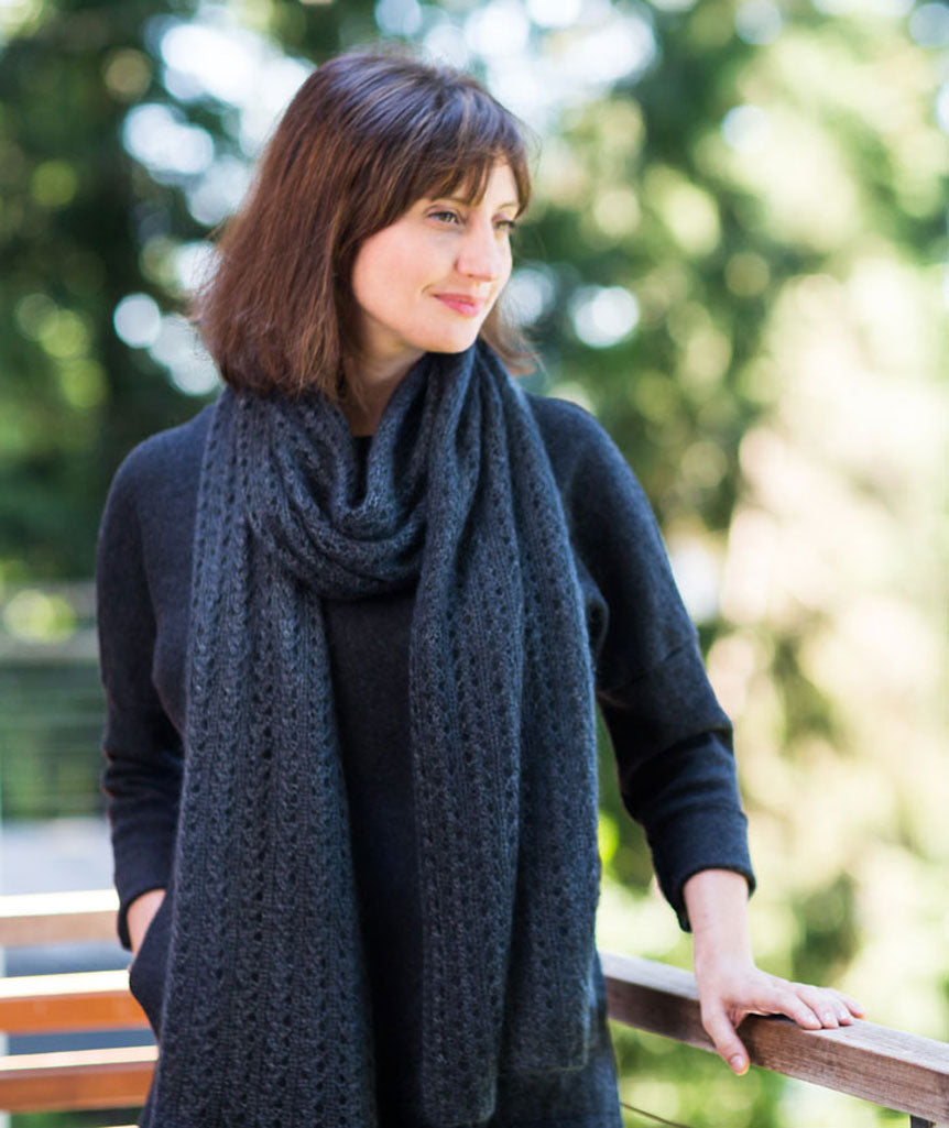 Ribbed Lace Scarf Using Madelinetosh Tosh Silk Cloud