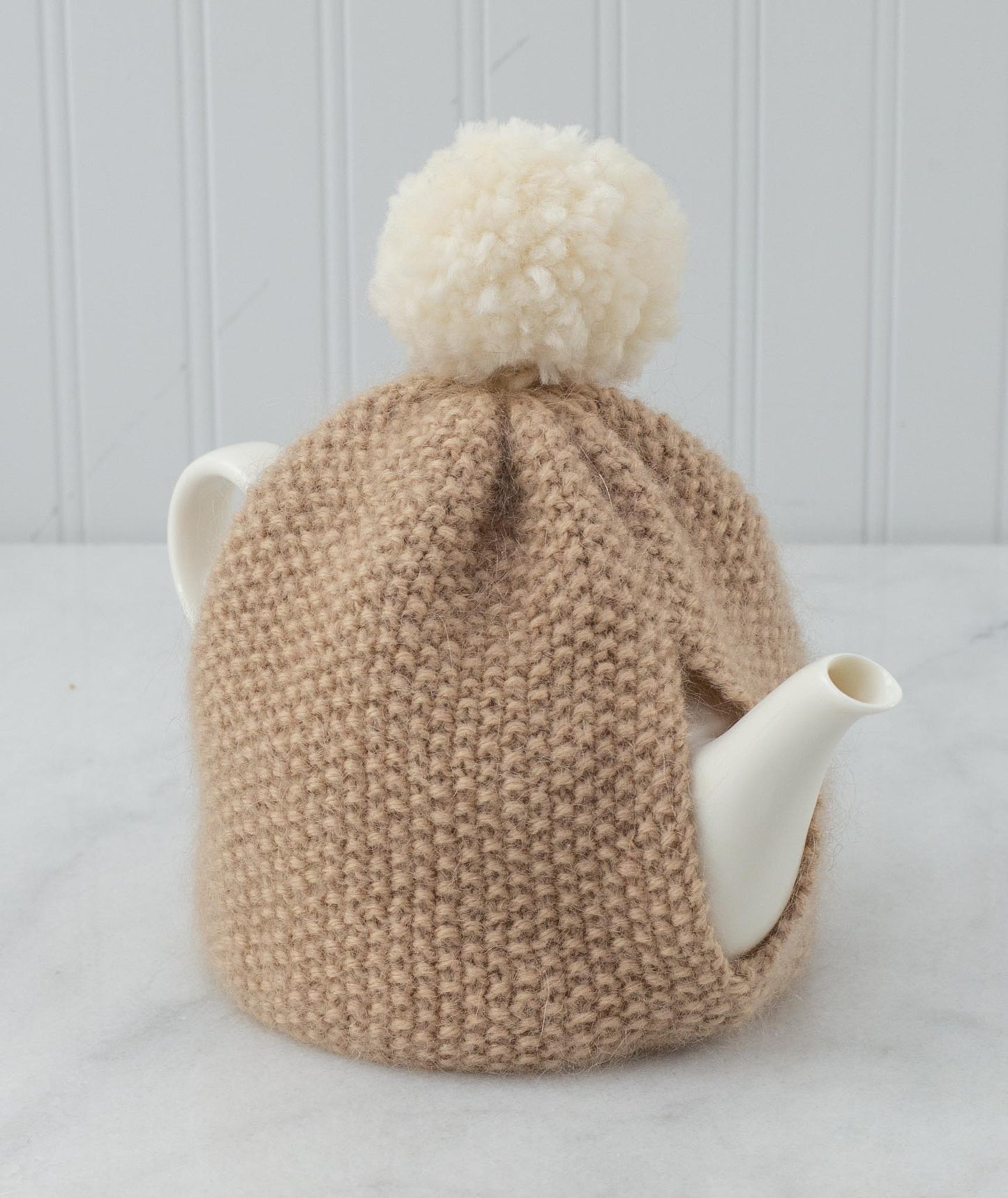 Seed Stitch Pompom Tea Cozy Using Rowan Kid Classic