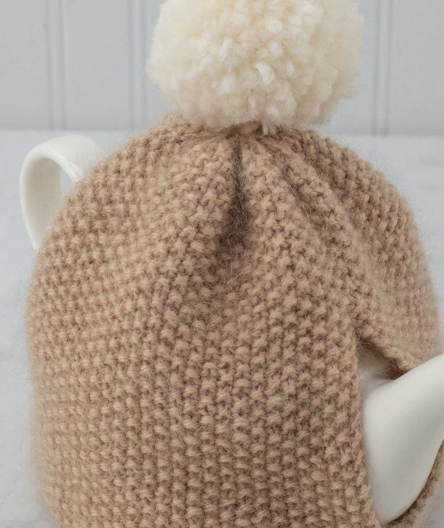 Seed Stitch Pompom Tea Cozy Using Rowan Kid Classic