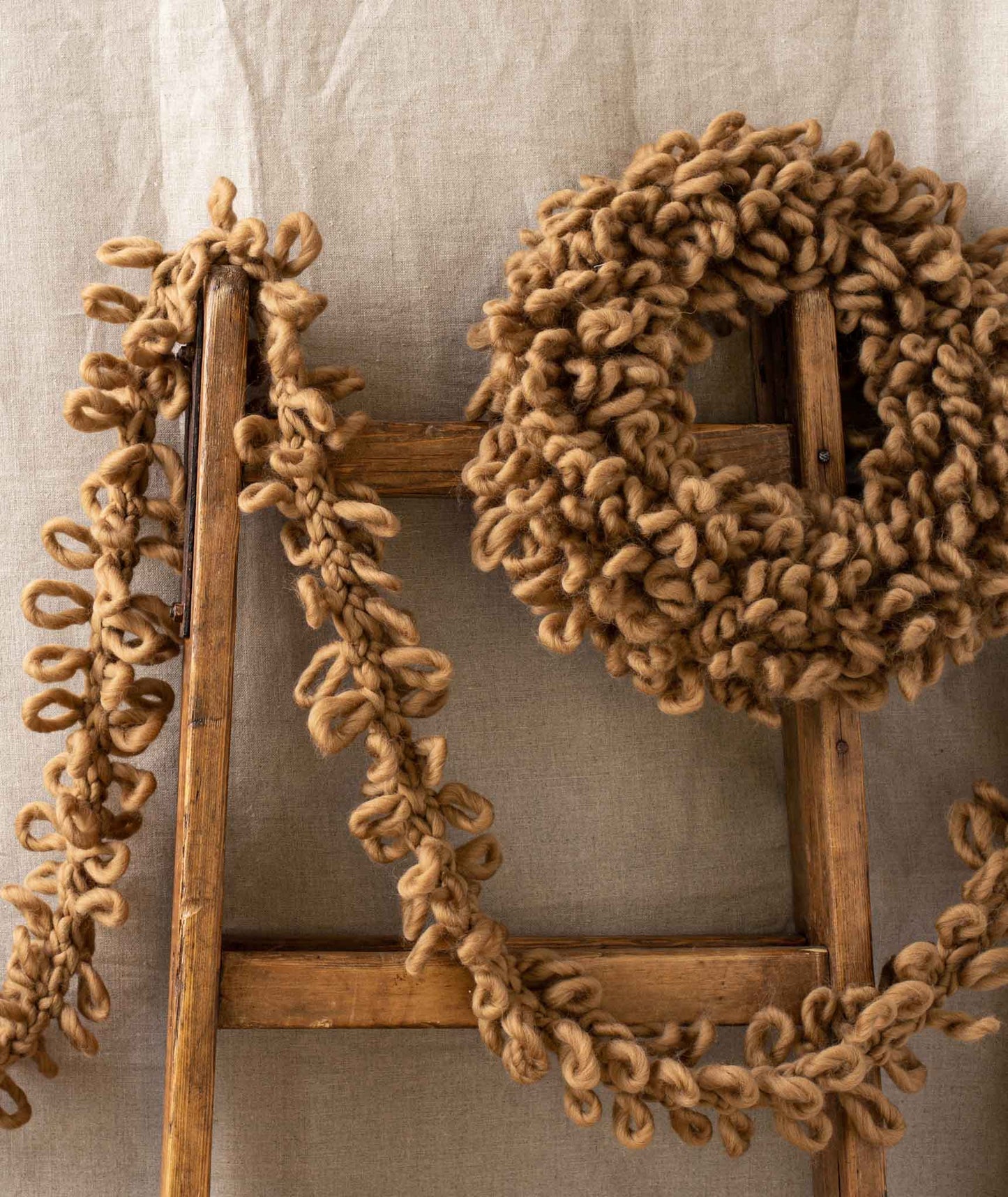 Woolly Wreath & Garland Using Wool and the Gang Crazy Sexy Wool